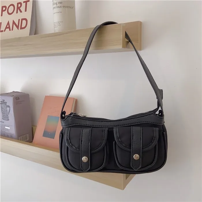 

2021 Armpit Hobo Bag Nylon Handbag For Women Lady Mini Clutches Purse Vintage Shoulder Bag Fashion Underarm Bag New Arrivals