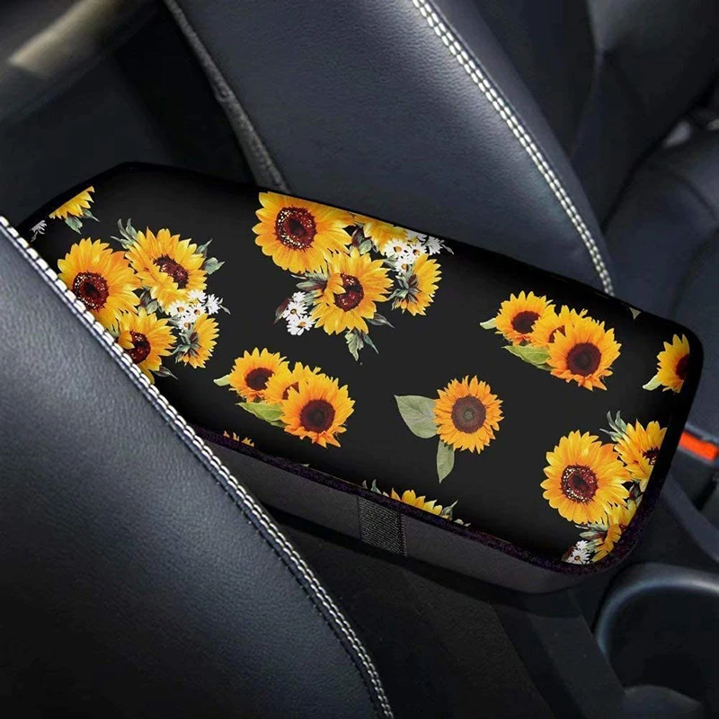 

Jun Teng retro sunflower, car center console, center armrest pad 1pcs, for, Audi A4 A5 Sportback A6 C5, accept customization