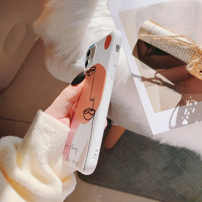 Японский ретро маска для лица абстрактный геометрический чехол телефона iPhone 12 mini