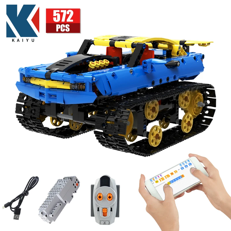 

Off-road RC Racing Car Electric Building Blocks Creator Remote Control Tank Military Bricks Toys for Children Programming Robot