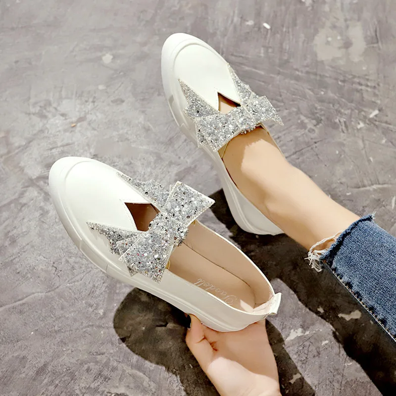 Spring/Autumn The New Casual Women Shoes Fashion Butterfly-knot Slip-On Round Toe Breathable Shallow Summer Solid Concise Flat