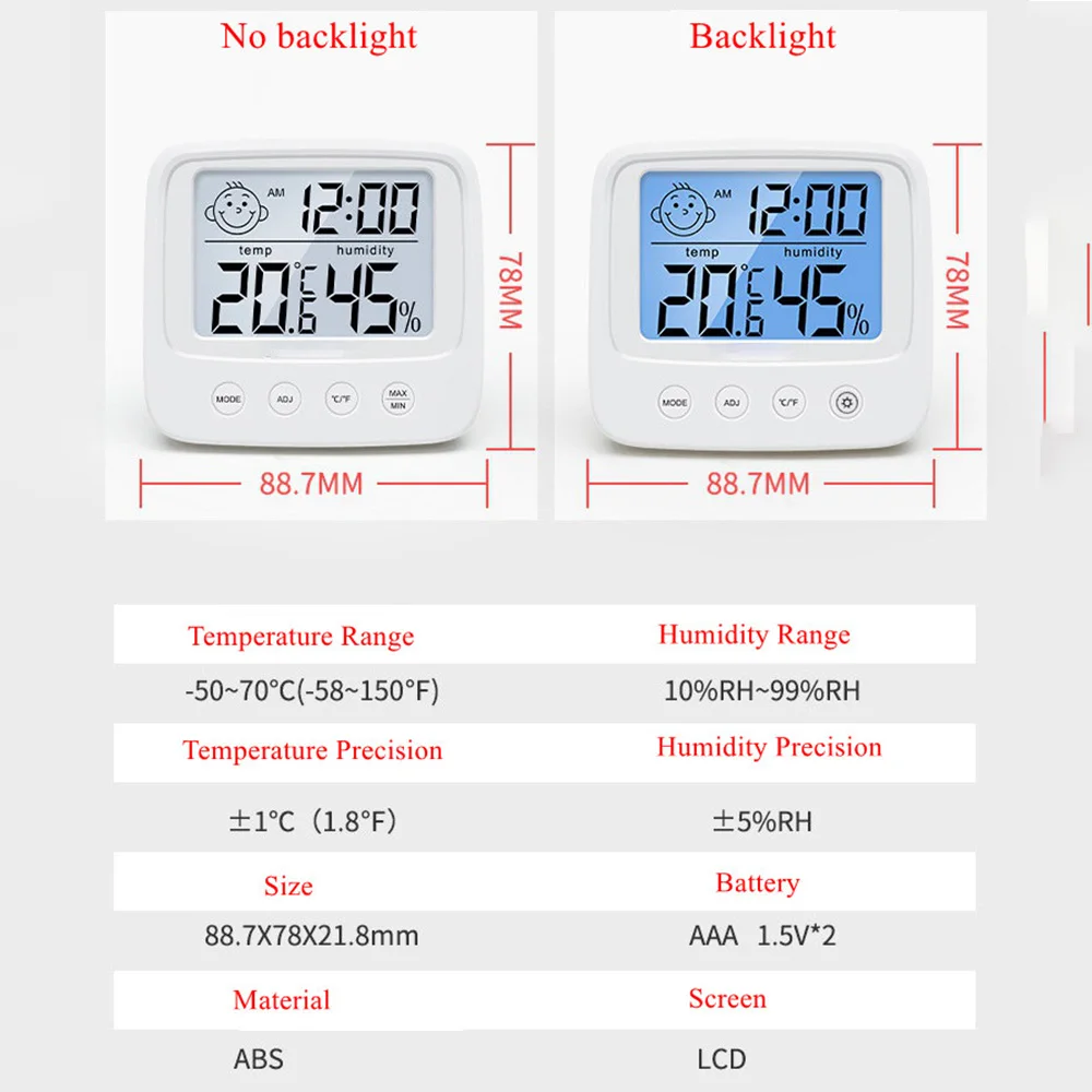 electronic hygrometer thermometer digital temperature alarm clock lcd baby room weather station folding indoor humidity monitor free global shipping