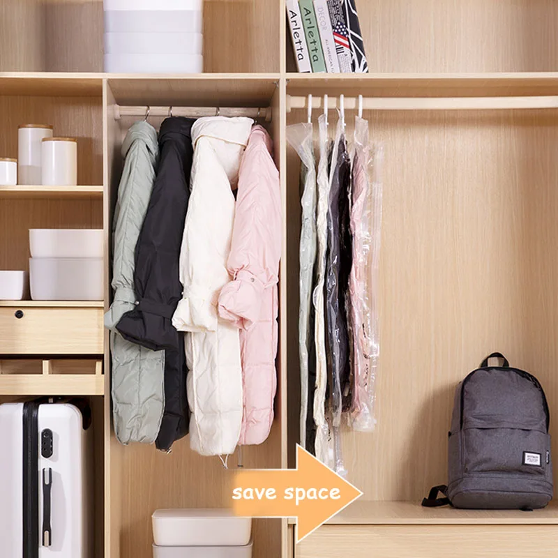 6 шт./компл. можно повесить вакуумный мешок для одежды складной прозрачный