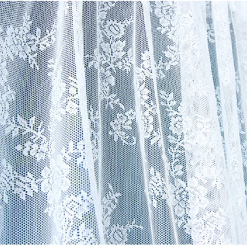 

White Lace Curtains Embroidery Flower Screens European Style Voile Sheer Bedroom Living Room Modern Tulle Voile Fabric Drapes