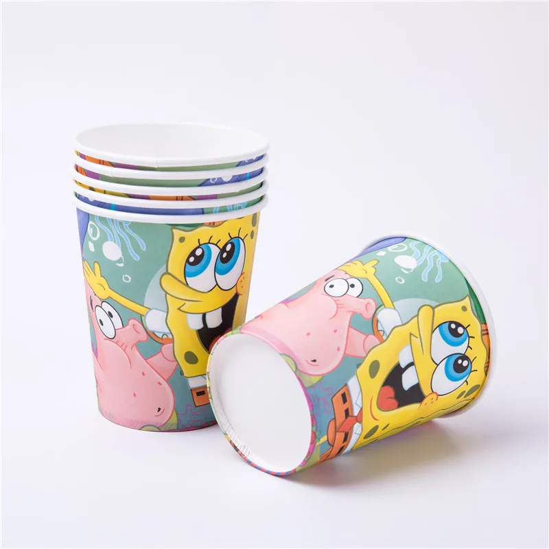 Cup(6 pcs) Губка Боб Патрик звезда вечерние принадлежности День Рождения украшения детские бумажные тарелки и стаканы соломинки баннер для вечеринки в честь Дня рождения детский душ - Цвет: Cup(6 pcs)