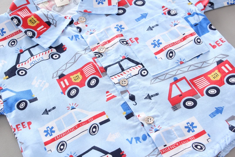 Новинка летняя одежда для маленьких мальчиков рубашка и шорты с мультяшным