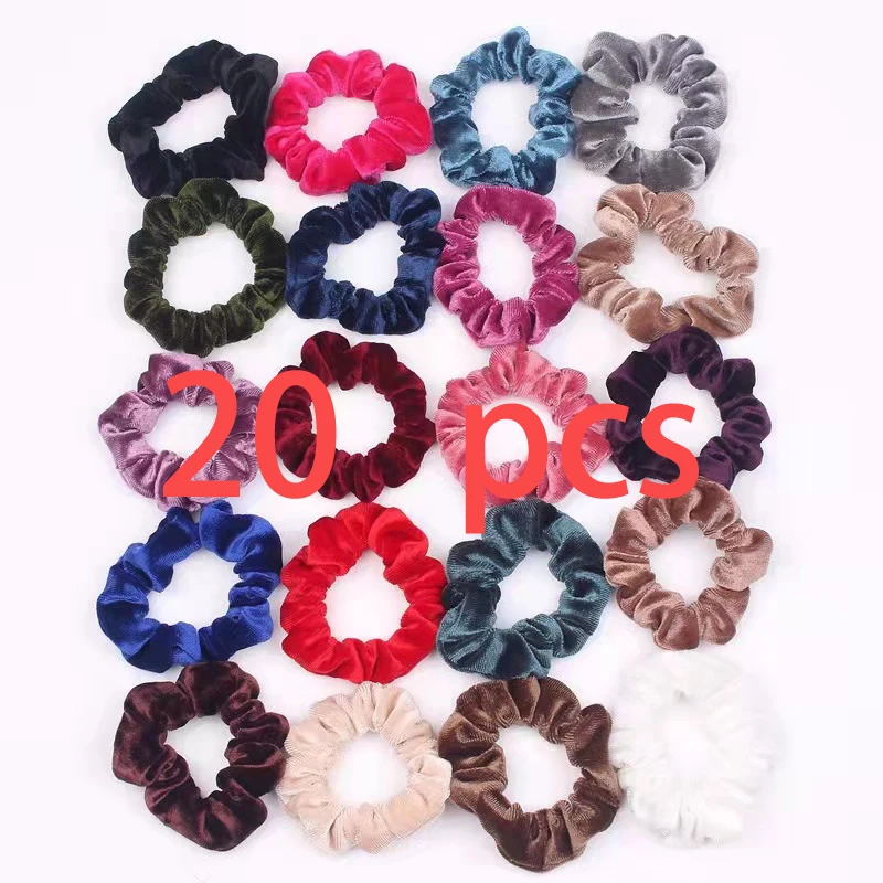 

20/12/6/1pcs Fashionable Korean Velvet/Silk Hair Tie Elastic Hair Band Rubber Band Hair Rope Bandage Chewing Gum Hair Accessorie