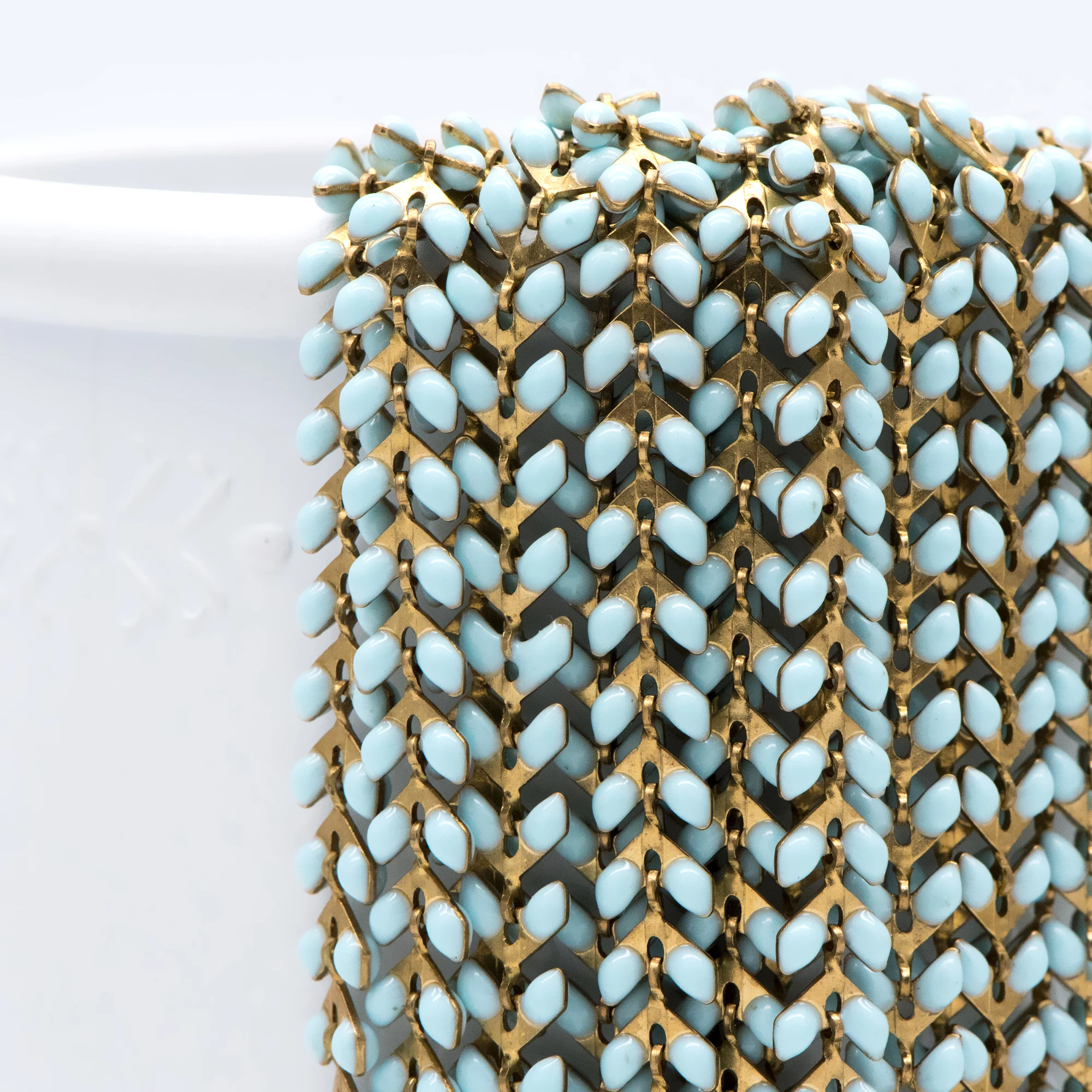 Светильник с синей эмалью латунная цепочка стрелкой 6 мм плоская шеврона