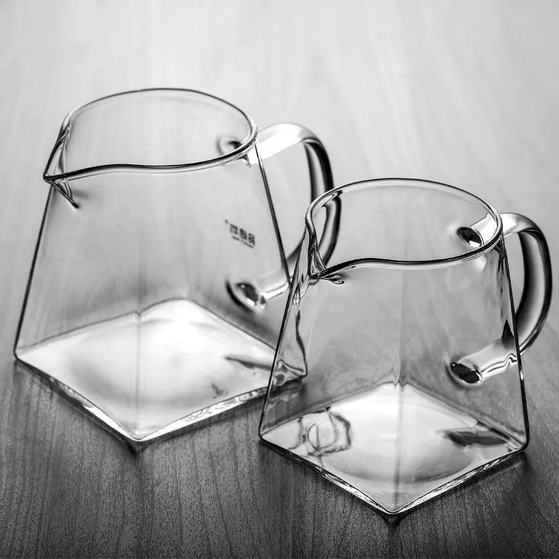 

Jarra de t de vidrio transparente resistente al calor, juego de t chino creativo cuadrado, accesorio, jarra de vidrio para leche
