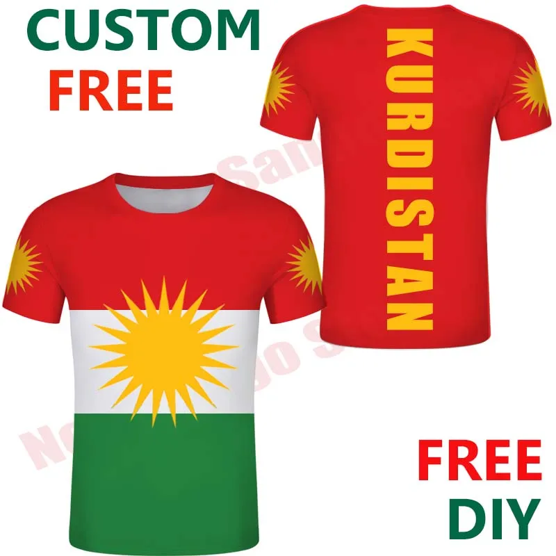 Футболка Kurdistan Nation Kurd с принтом курдского флага креативная Однотонная футболка