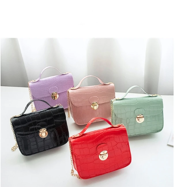 Женская маленькая сумка через плечо Классическая крокодиловая на легкая с