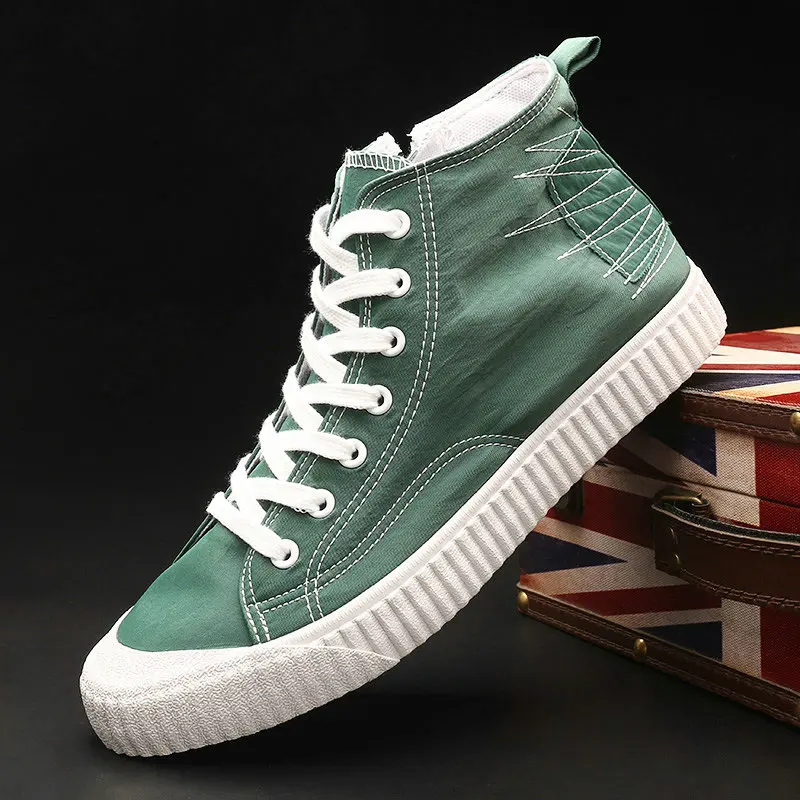Новое поступление Летняя мужская парусиновая обувь Обувь с высоким берцем на