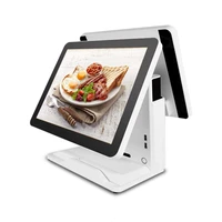 dual 15 inch screen point of sale capacitive touch epos systems commercial epos terminal for retail