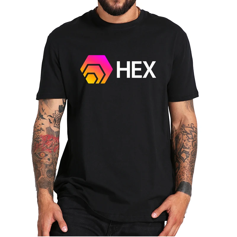 

HEX Crypto Hexagon Classic T-Shirt Ethereum Network Cryptocurrency Essential Trendy Tee Shirts 100% Cotton EU Size Unisex