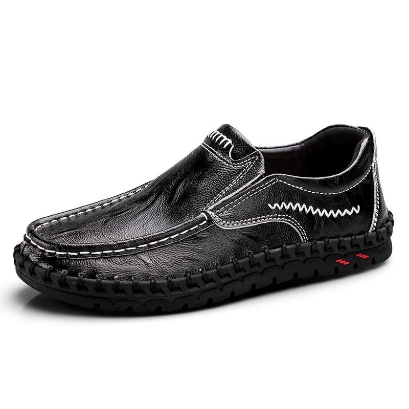 Designer Causal Shoes Men Wide Genuine Leather Loafers Flat Slip On Moccasins Male Sneakers Oxford Shoes Luxury High Quality