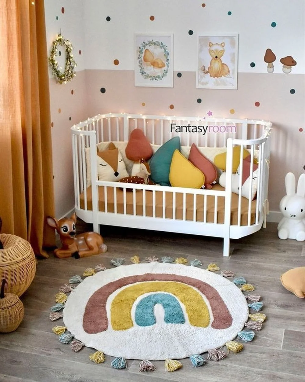 

Top Fashion Direct Selling Children Bedroom Rainbow Pattern Cotton Tassel Edging Baby Carpet Game Crawling Toys Shooting Room