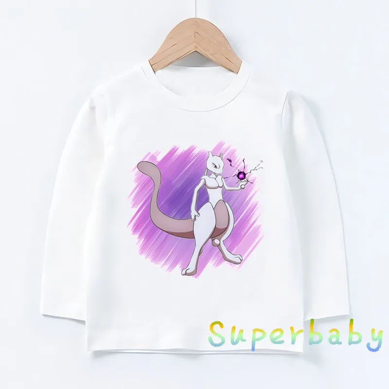 Mewtwo/футболка с принтом акварельных чернил для маленьких мальчиков футболка