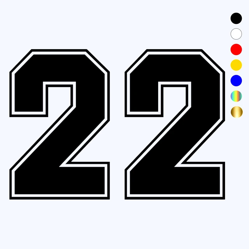 CK2080#20*14см наклейки на авто Индивидуальные цифры - 22 водонепроницаемые машину