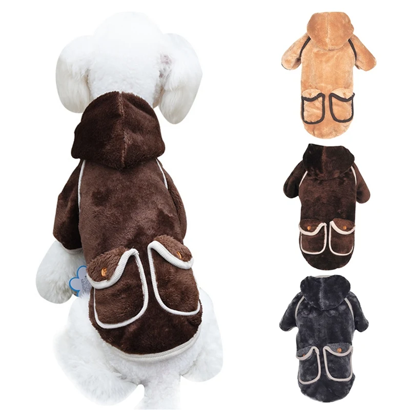 Собака зимняя теплая одежда худи для домашних собак куртка маленькой собаки