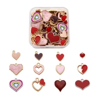 pandahall alloy enamel charms tiny sweet heart pendants necklace for diy earrings bracelet valentines day jewelry gifts