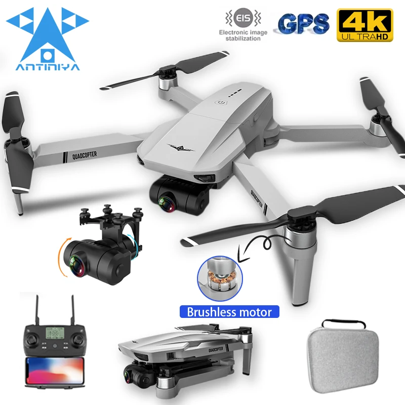 

KF102 Professional 4K HD Camera 2-Axis Gimbal Drone Brushless 5G WIFI GPS RC Quadrocopter FPV Helicopter Fiying Distance 1200M