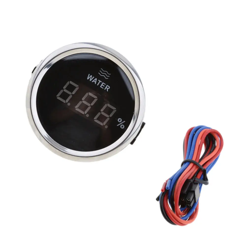 

Marine Digital Water Level Indicator 0-190 Ohms 52mm 316l Black Chrome