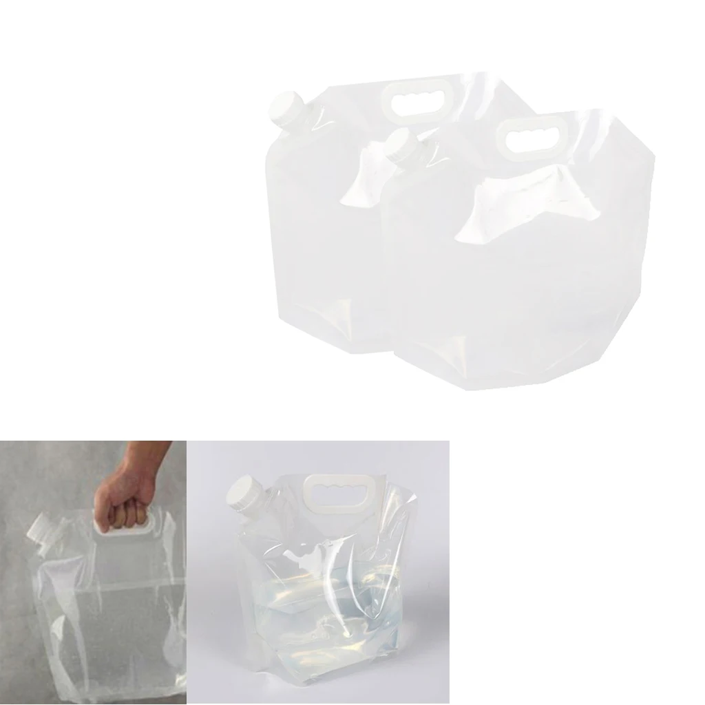 

2-piece Clear 10L PORTABLE Collapsible Water Tank Bag Container for Sport