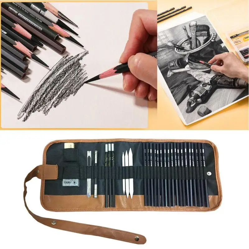 

29pcs Sketch Pencil Set Professional Sketching Drawing Art Pencil Set Graphite Charcoal Stick Artist For Painter School Students