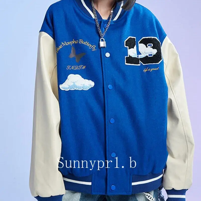 

Осенне-зимняя женская трехмерная бейсбольная куртка с вышивкой в виде белого облака
