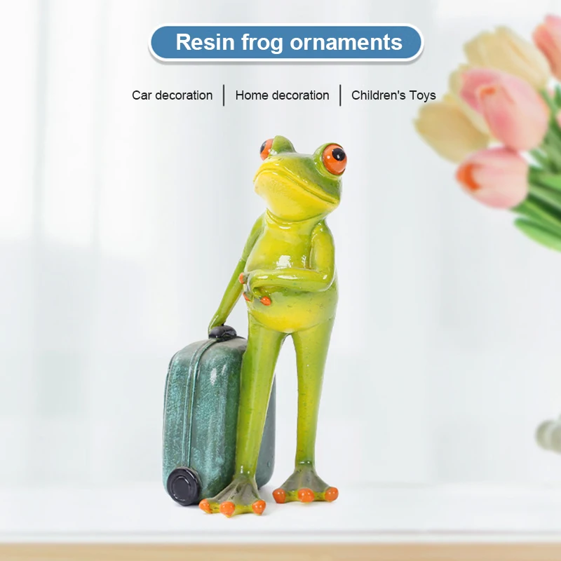 

Hot Novelty Craft Resin Frog Statue Sculptures Personalized Collectible Mascot Figurine Indoor Outdoor Garden Decor D6