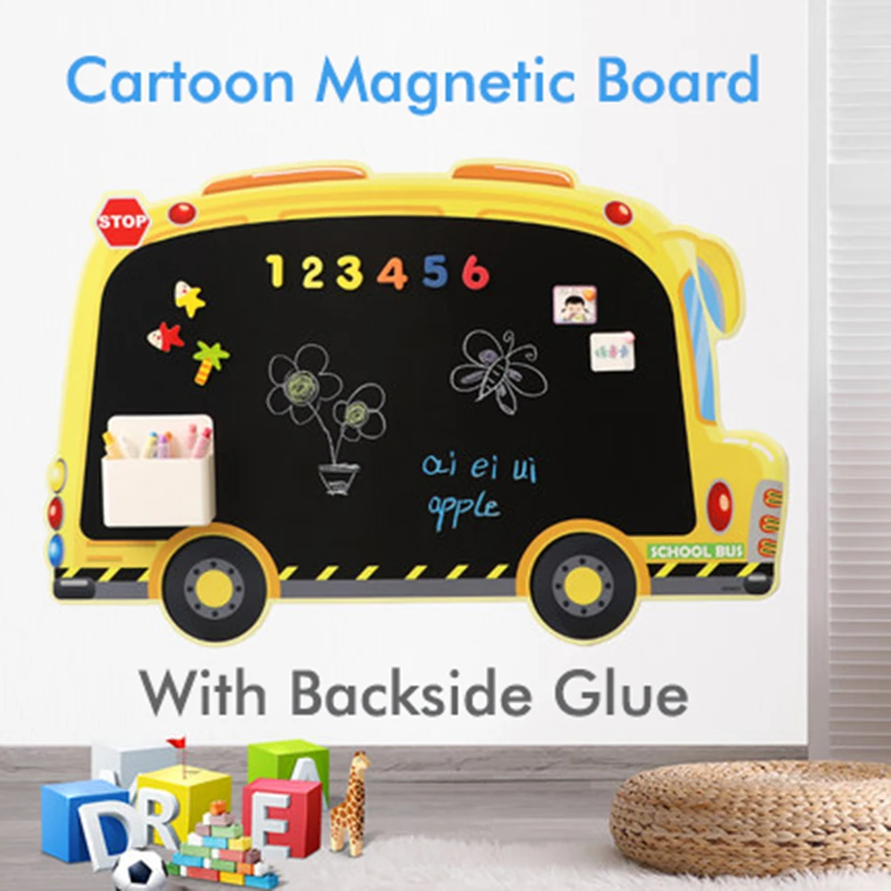 WisdomTree Cartoon Magnetic Whiteboard Wall Sticker Soft Magnet Blackboard  Cute Home Decoration Erasable Kids Drawing Board