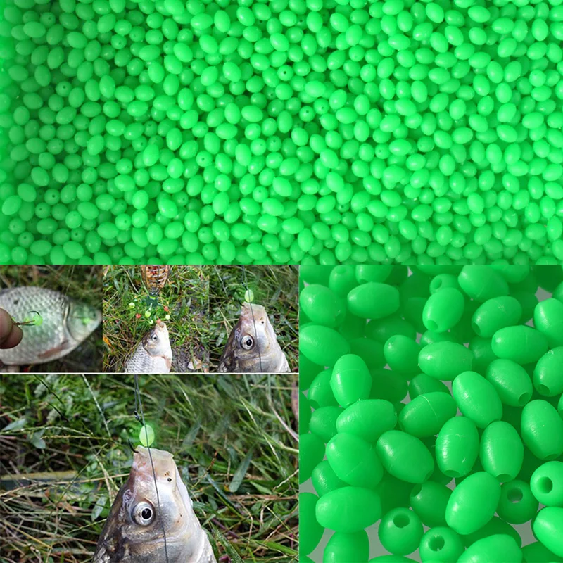 

100pcs Bright Oval Shaped Glow Fishing Beads Floating Set Balls Tackles Rig Sea Night Luminous Fishing Bead Pesca Iscas Tackle