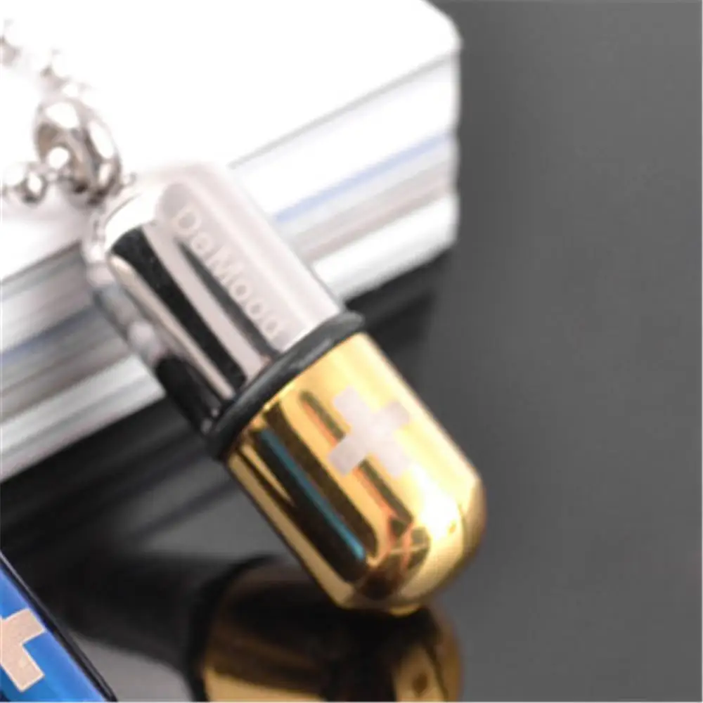 Новые модные крутые мужские открытые панковские капсульные ожерелья флакон для