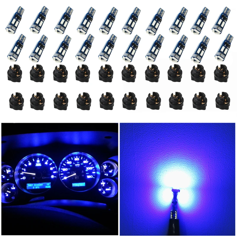 WLJH 20 штук яркий светодиодный T5 37 73 74 2721 286 4014SMD датчик прибора кластер тире лампы
