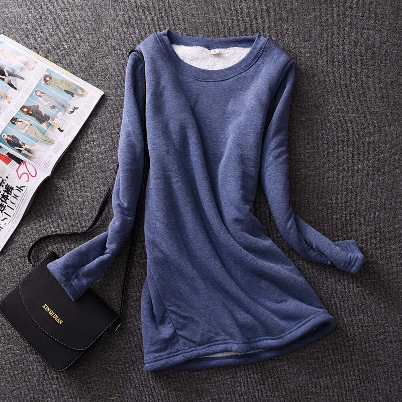 Новинка Женская бархатная футболка Осень-зима длинный рукав теплые плотные