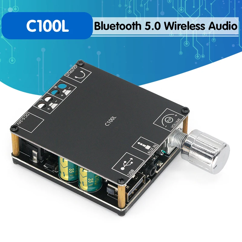 XY C100L Bluetooth 5 0 Беспроводной аудио цифровой Мощность стерео усилитель доска 100Wx2 3 мм