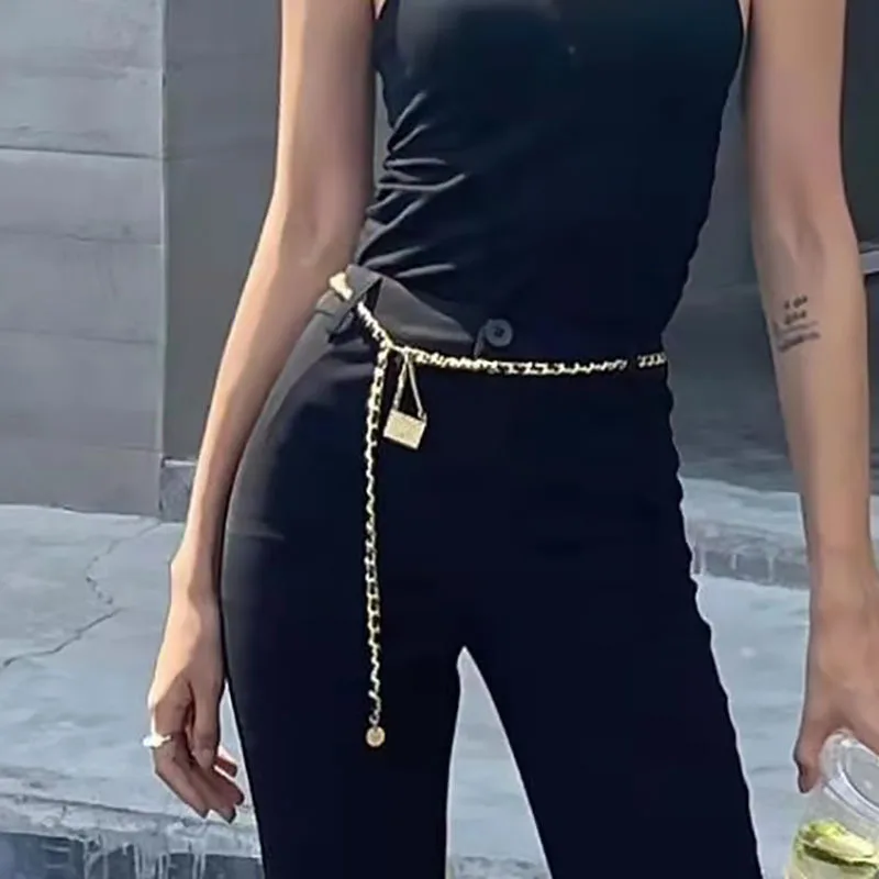 

Ladies Waist Chain Net Red Fine Woven Chain Mini Bag Charm Belt Matching Skirt Pants Accessories Waist Chain Belt 2021 New