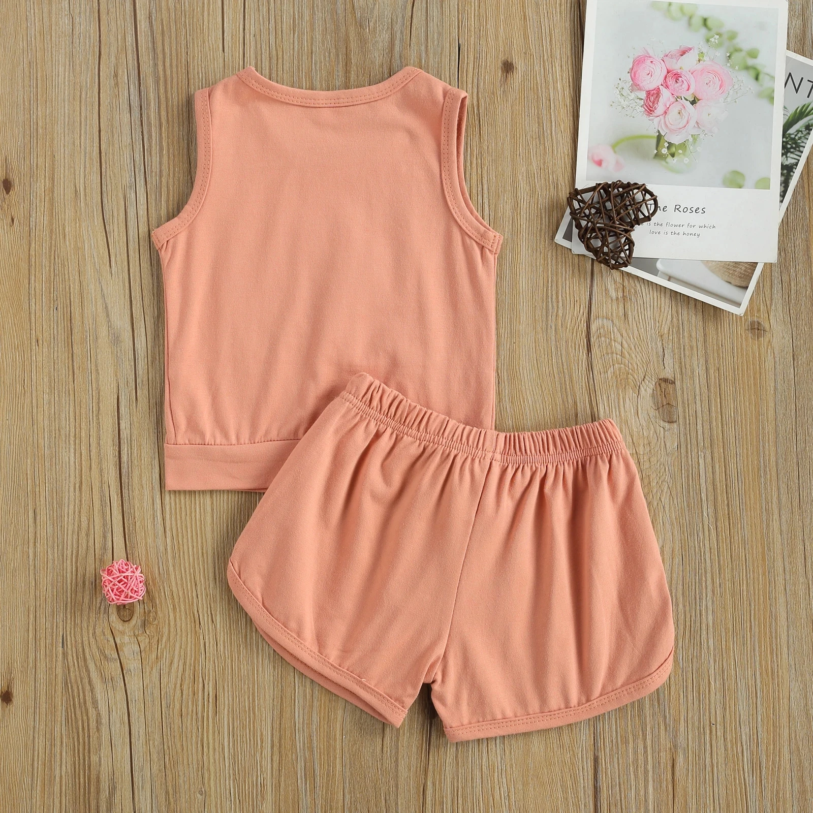 

2021 0-5Y Casual Kids Baby Girl Clothing Cotton 2pcs Cartoon Rainbow Pinrt Sleeveless Top Vest+Shorts Loose Summer Outfits Set