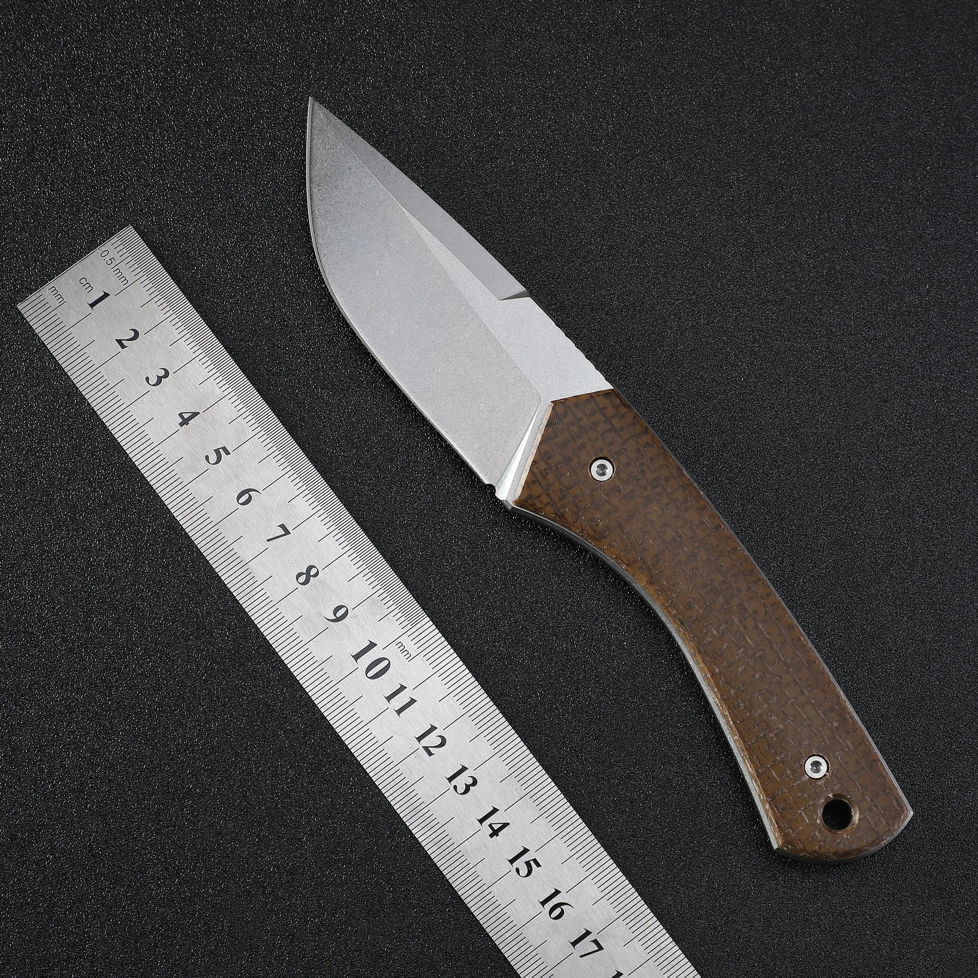 

TWOSUN TS265 14C28N stone wash blade flax handle outdoor camping hunting survival fishing EDC Fixed Blade Knife