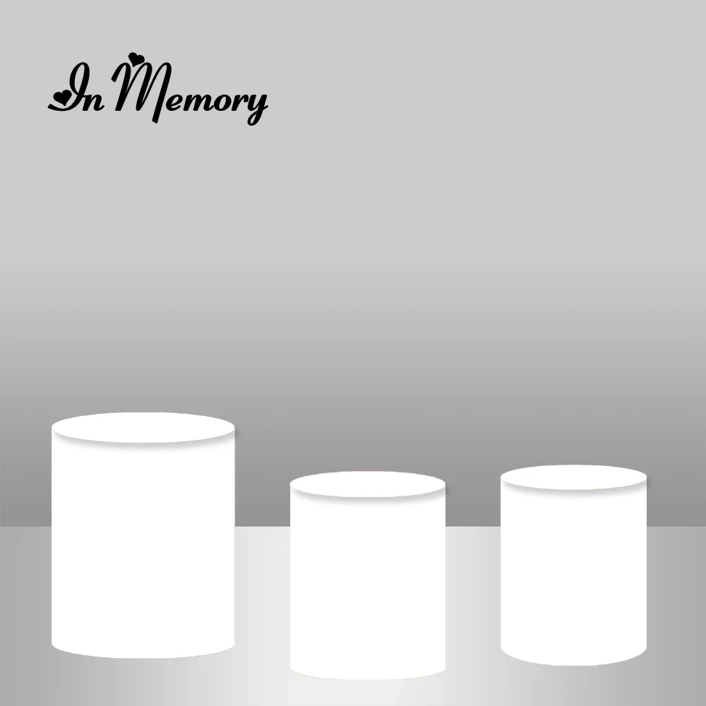InMemory Solid White Polyester Cylinder Plinth Cover Elastic Customized