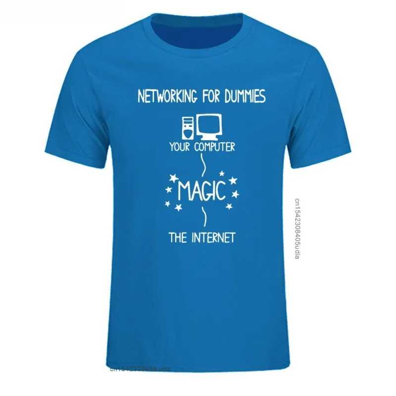 New Graphic T Shirts Summer Networking For Dummies T Shirt Funny Geek Nerd It Computer Programmer Funny Men's T-Shirt Casual