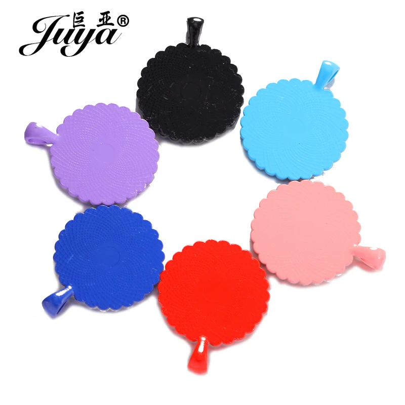 3 шт./лот белый бриллиант Циркон Цинковый Сплав Кабошон оправа для кулона