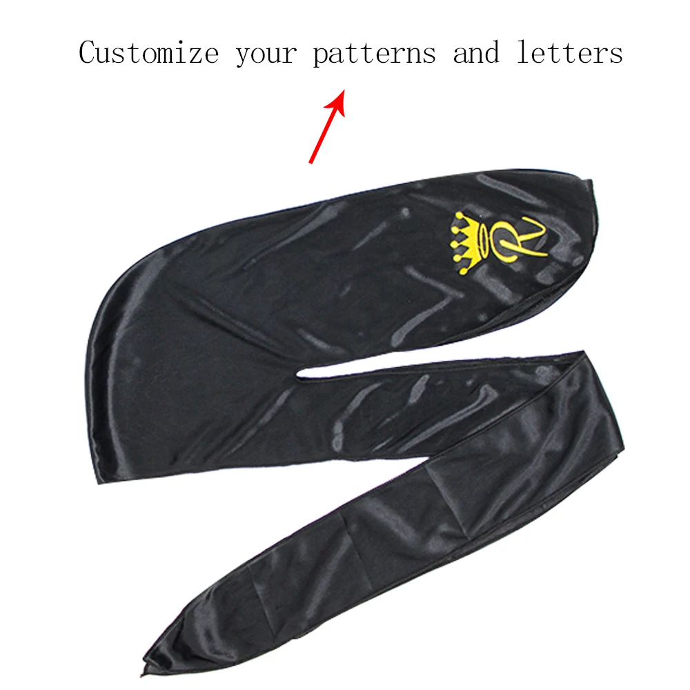 Модные однотонные аксессуары для волос Durag шелковая атласная воздухопроницаемая