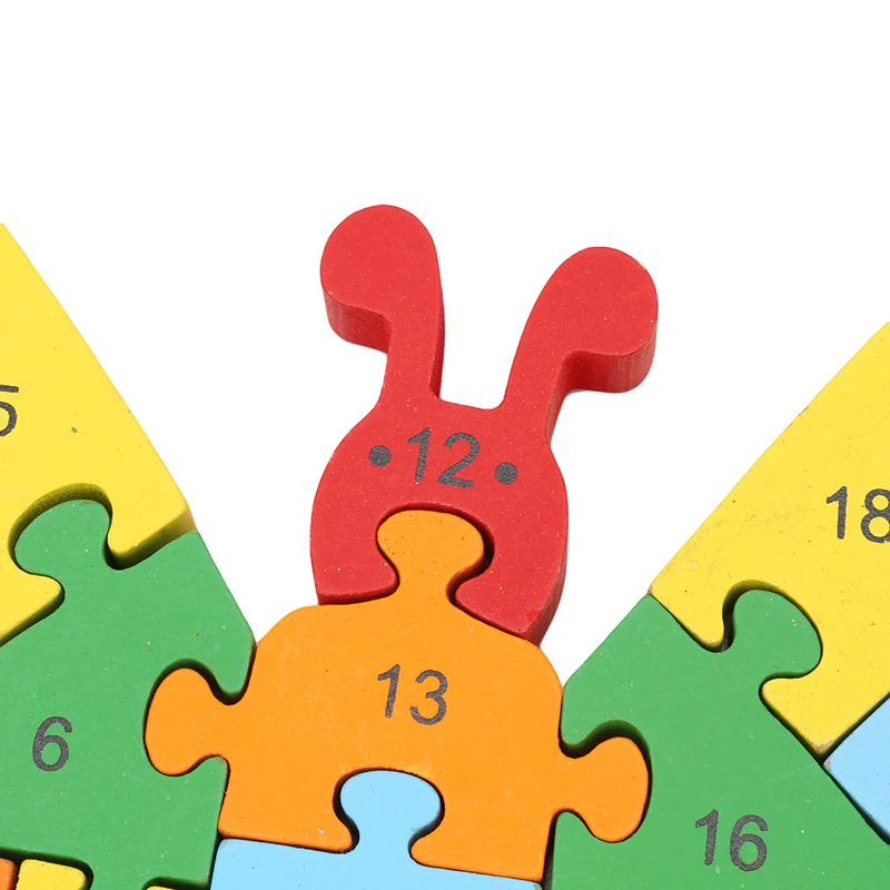 

Wooden Animals Math Puzzle Jigsaw Crab Butterfly Letter Kid Baby Learing Educational Toy