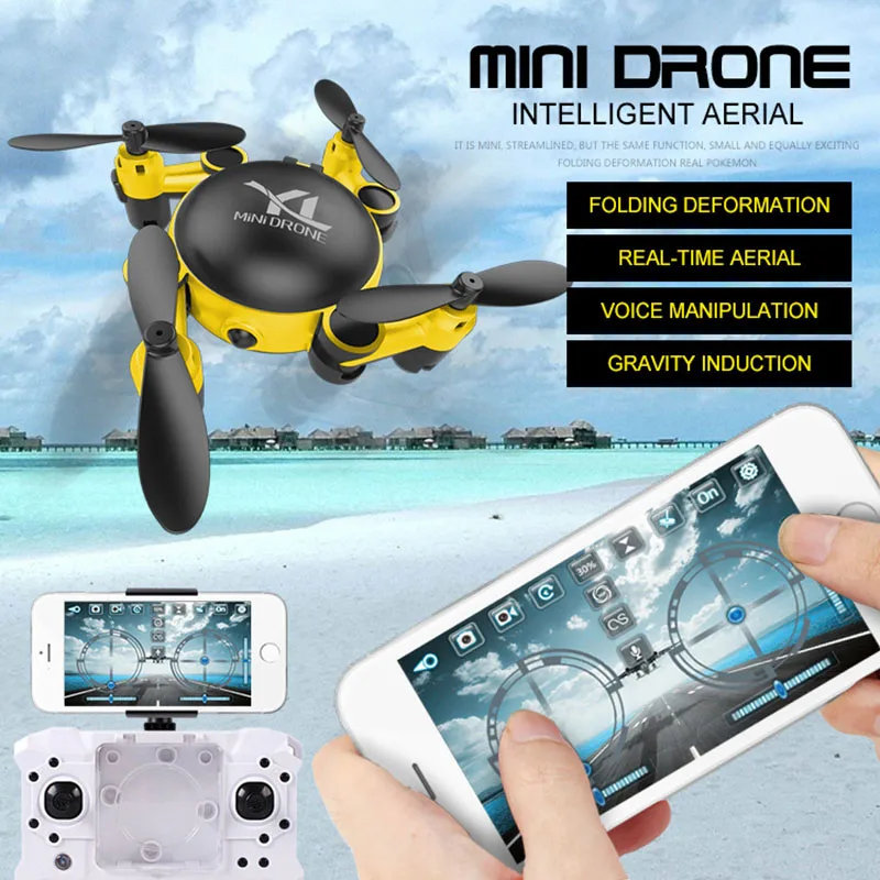 Складной Дрон 720P с камерой HD фотография самолет селфи Квадрокоптер один ключ