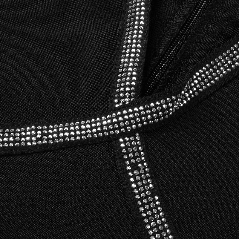 VC Бесплатная доставка 2020 женское черное платье с бусинами и кисточками на