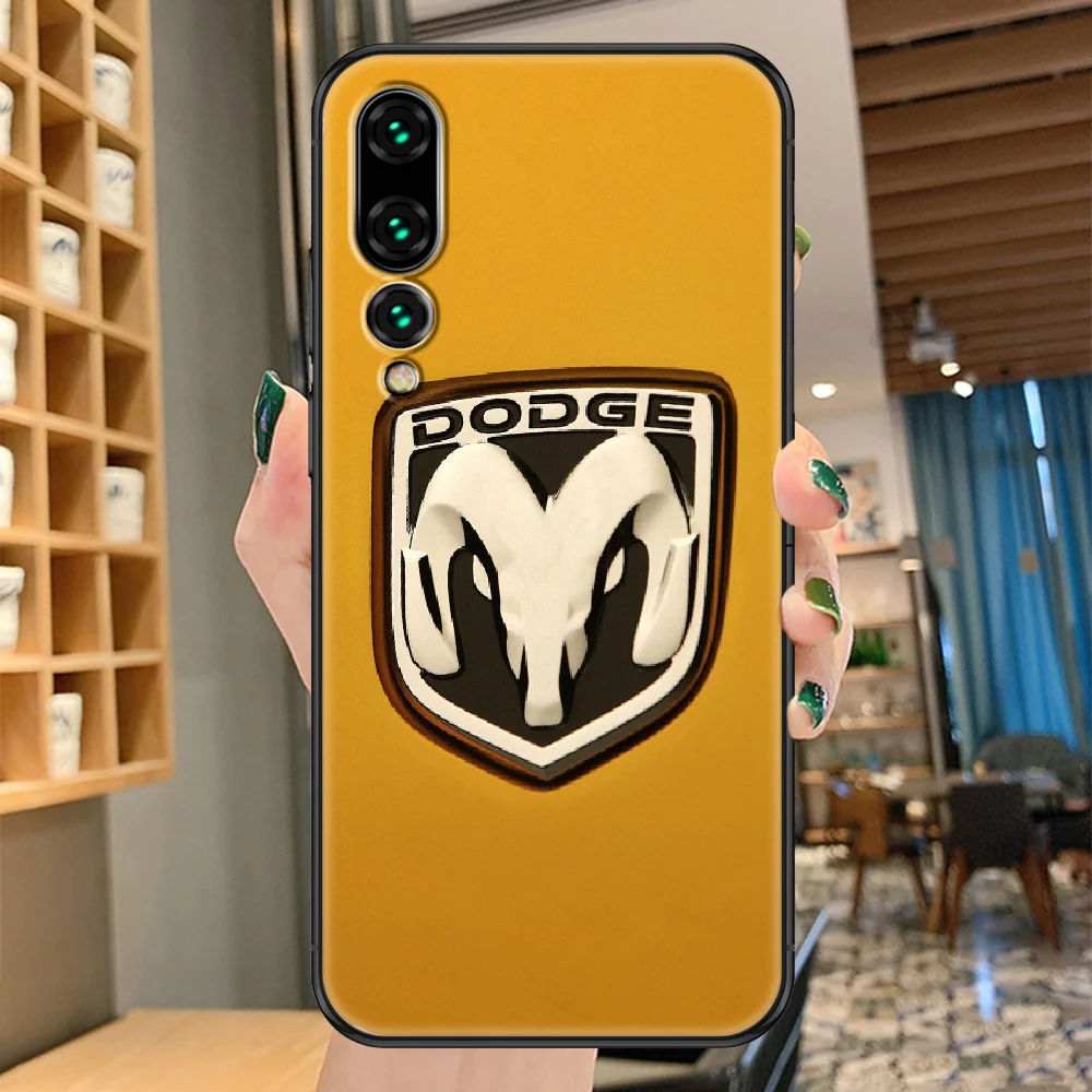 

Car Dodges Phone case For Huawei P Mate P10 P20 P30 P40 10 20 Smart Z Pro Lite 2019 black tpu coque trend back painting shell
