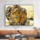 Постеры и принты в виде золотого гепарда, современные декоративные настенные картины с животными, леопардовые картины на холсте для гостиной, Декор