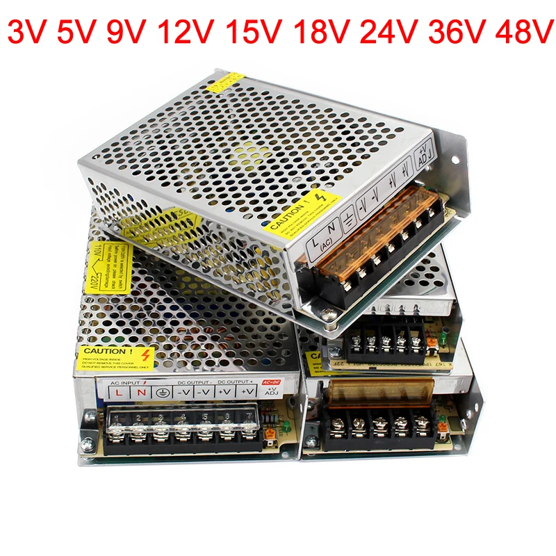 

Power Supply buck transformer input 220V step-down to 3 5 9 12 15 18 24 36 48V Aluminum shell honeycomb type swich power supp