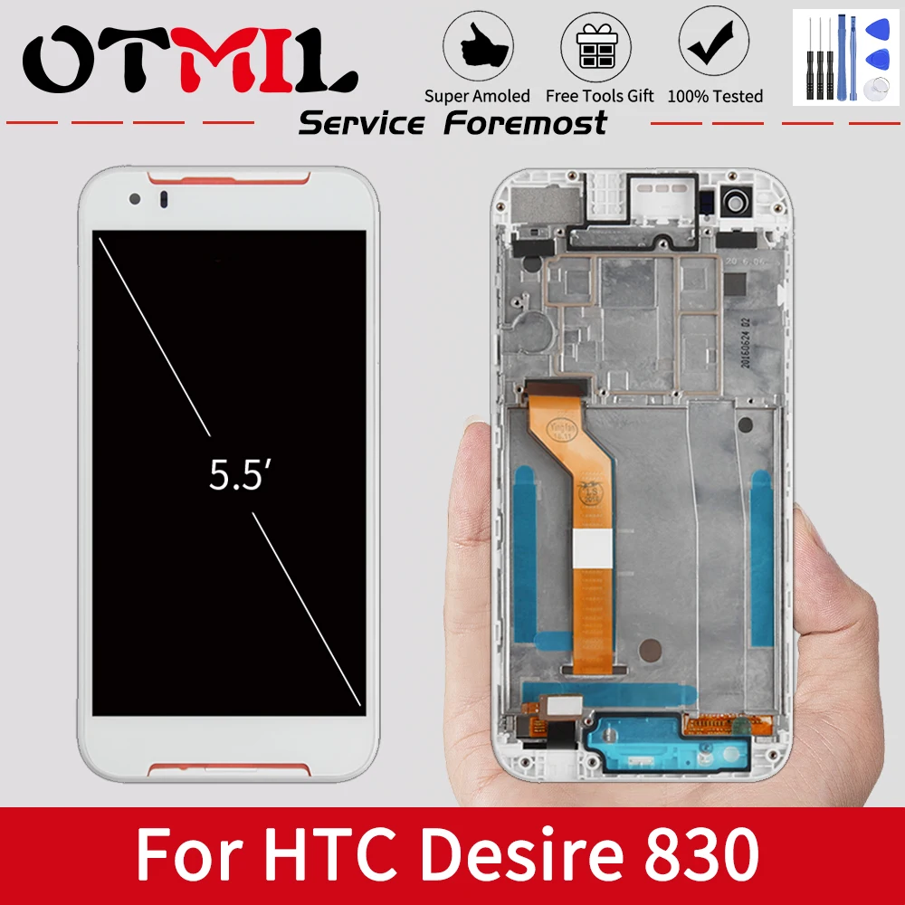 

ЖК-дисплей OTMIL 5,5 для HTC Desire 830, дисплей для HTC Desire 830, сенсорный экран с рамкой, дигитайзер, сборка, замена